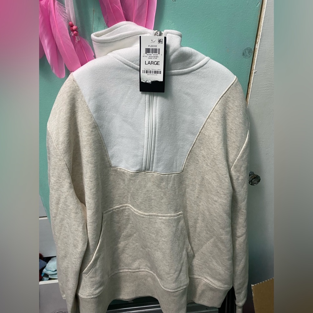 White with beige crew neck !